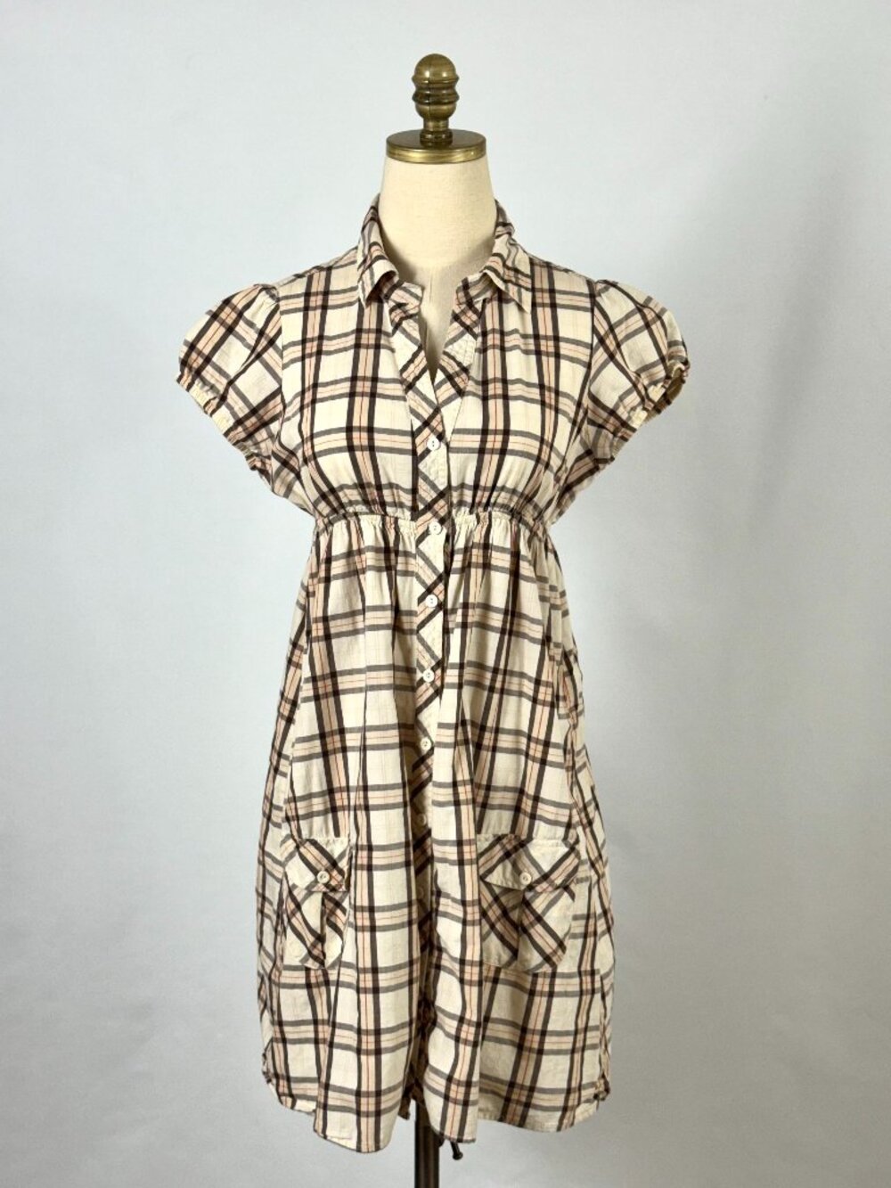 Taylor Swift l.e.i. Plaid Shirt Dress Sundress Button Front Country Casual Y2K